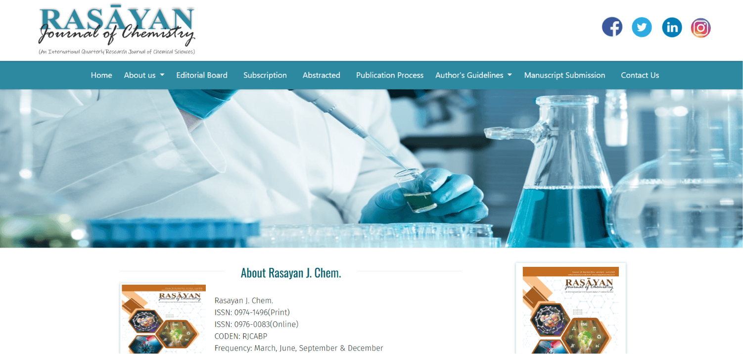 Rasayan Journal of Chemistry