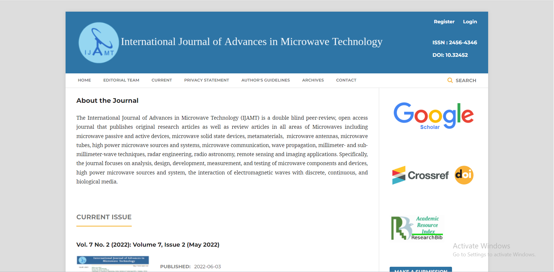 International Journal of Advances in Microwave Technology
